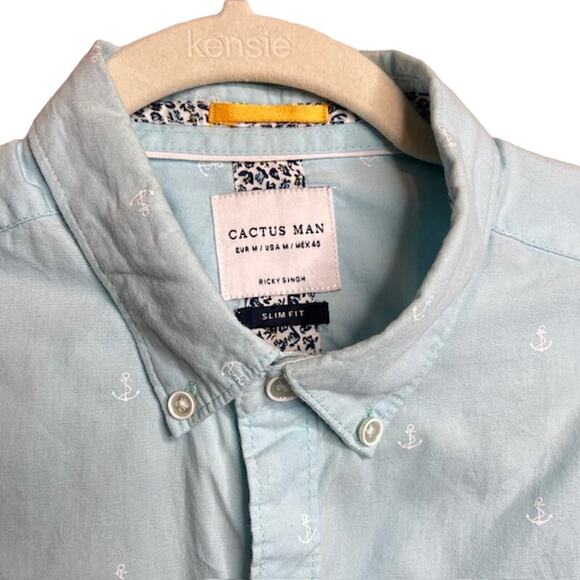 Cactus Man Mens Anchor Print Short Sleeve Shirt Size Medium - Picture 5 of 10